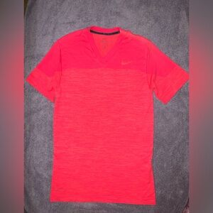 Nike Dri-FIT Red V-Neck Tee